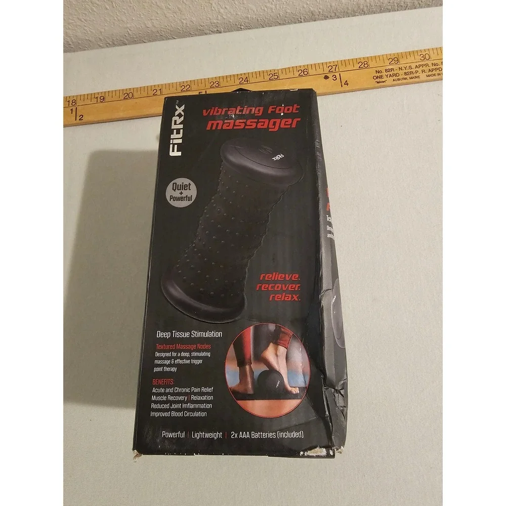 FitRx Vibrating Foot Massager Black Textured Nodes Trigger Point Relief